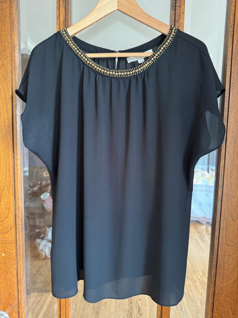 LOFT Blouse with Gold Embellishment